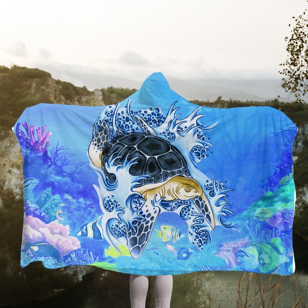 Hawaii Turtle Cool Hooded Blanket - AH - Polynesian Pride