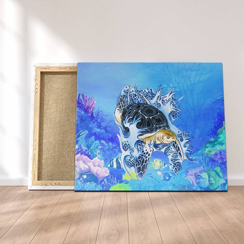 Hawaii Turtle Cool Canvas - AH Canvas Poly-cotton - Polynesian Pride