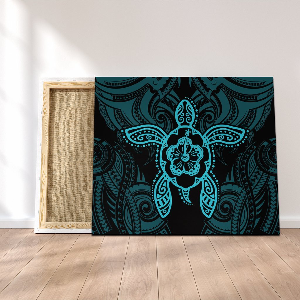Hawaii Turtle Fixed Blue Canvas AH Canvas Poly-cotton - Polynesian Pride
