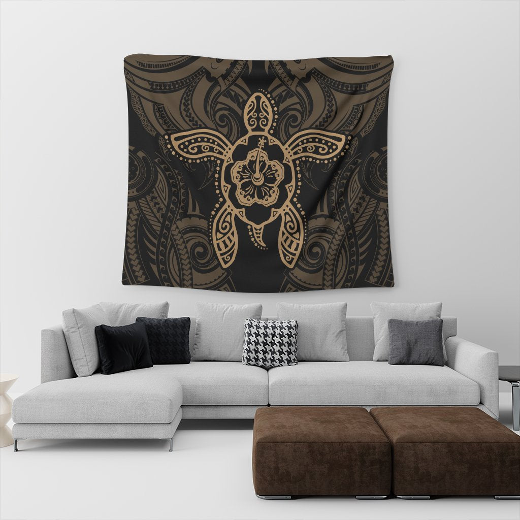 Hawaii Turtle Fixed Gold Tapestry AH - Polynesian Pride