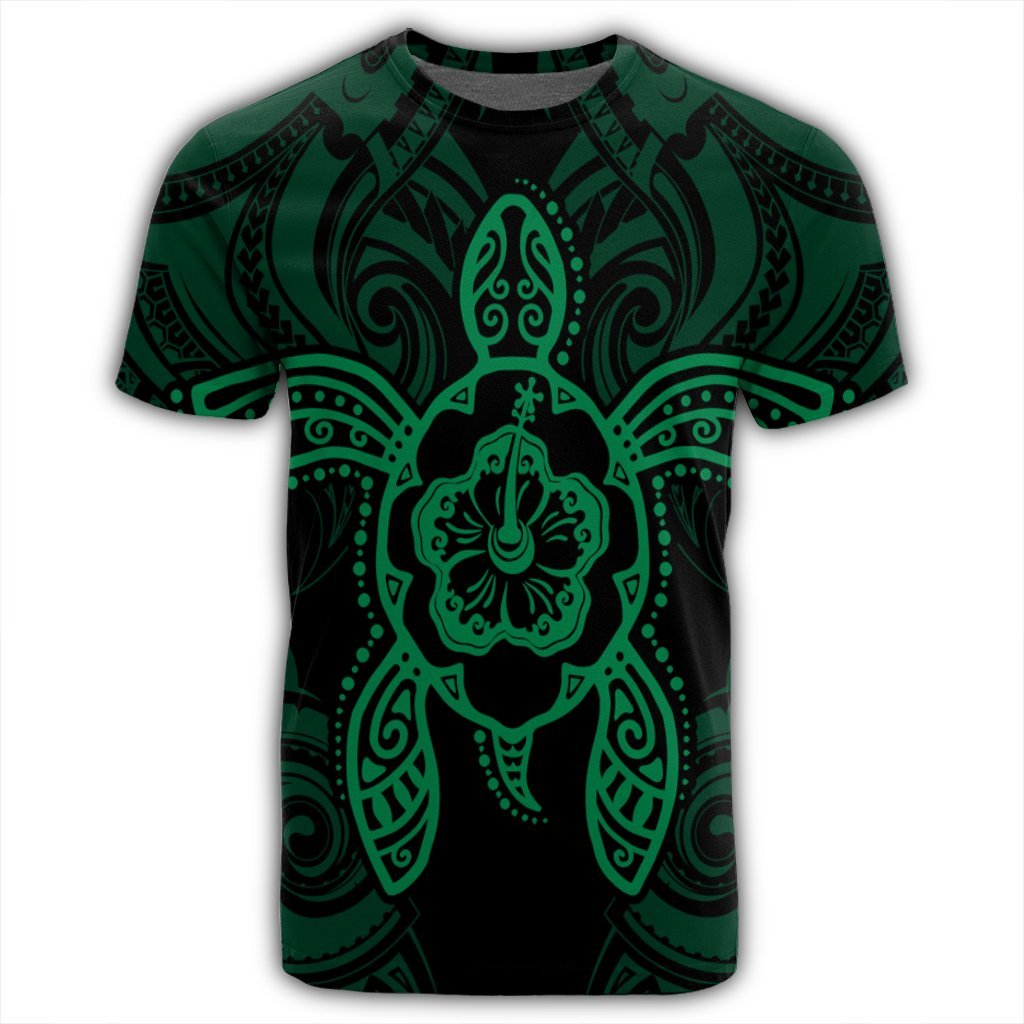 Hawaii Turtle Fixed Green T Shirt - Polynesian Pride