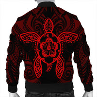Hawaii Turtle Fixed Red Bomber Jacket AH - Polynesian Pride