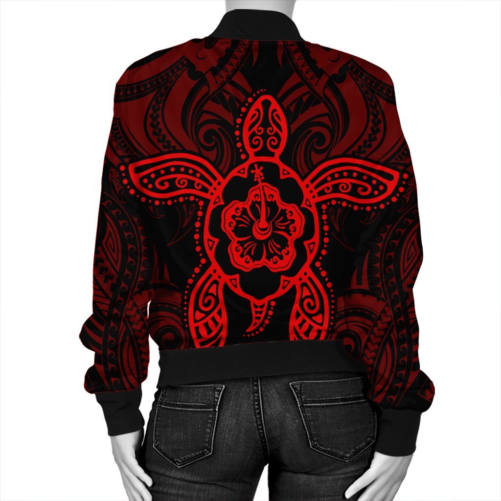Hawaii Turtle Fixed Red Bomber Jacket AH - Polynesian Pride