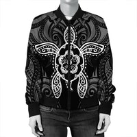 Hawaii Turtle Fixed White Bomber Jacket AH - Polynesian Pride