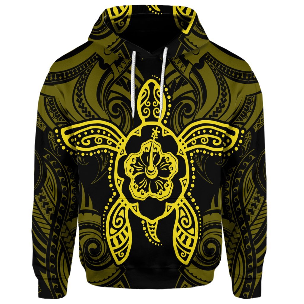 Custom Hawaii Turtle Fixed Yellow Hoodie - Polynesian Pride