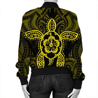 Hawaii Turtle Fixed Yellow Bomber Jacket AH - Polynesian Pride
