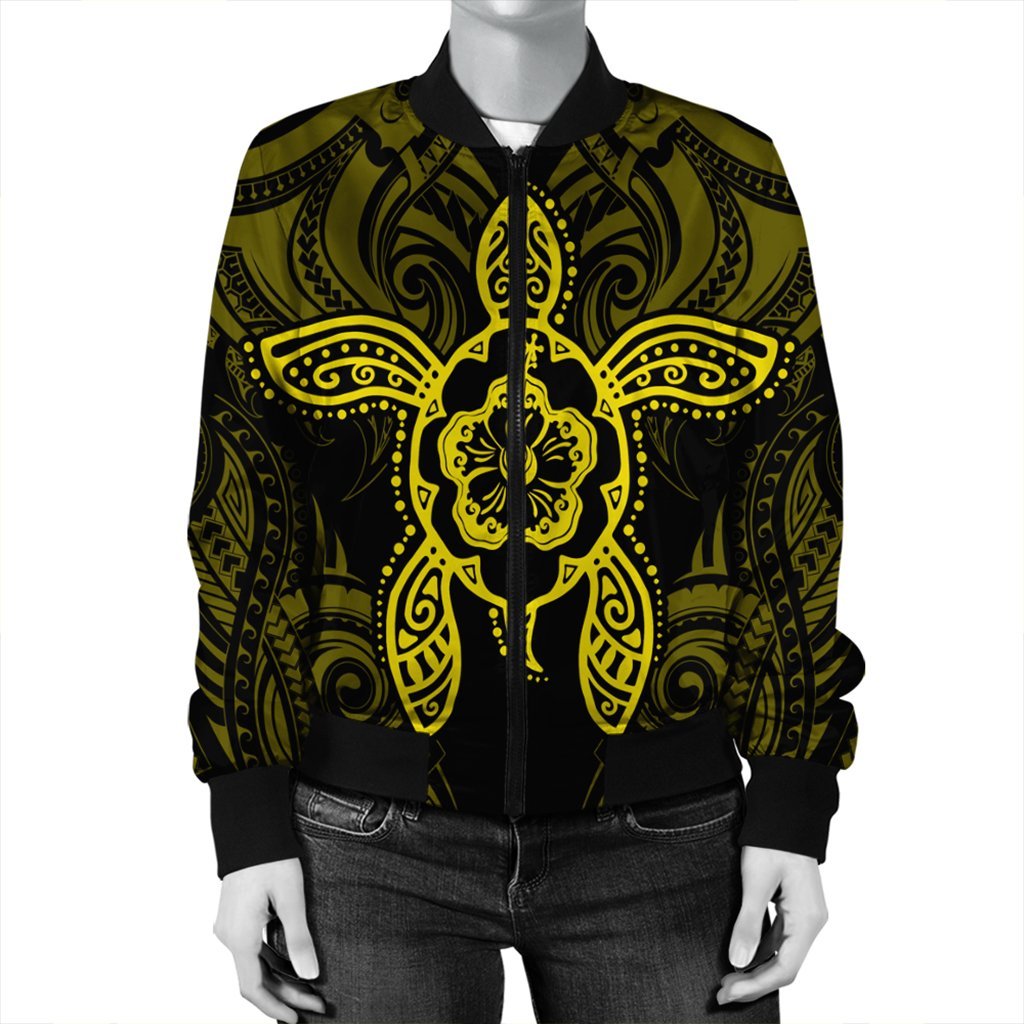 Hawaii Turtle Fixed Yellow Bomber Jacket AH - Polynesian Pride