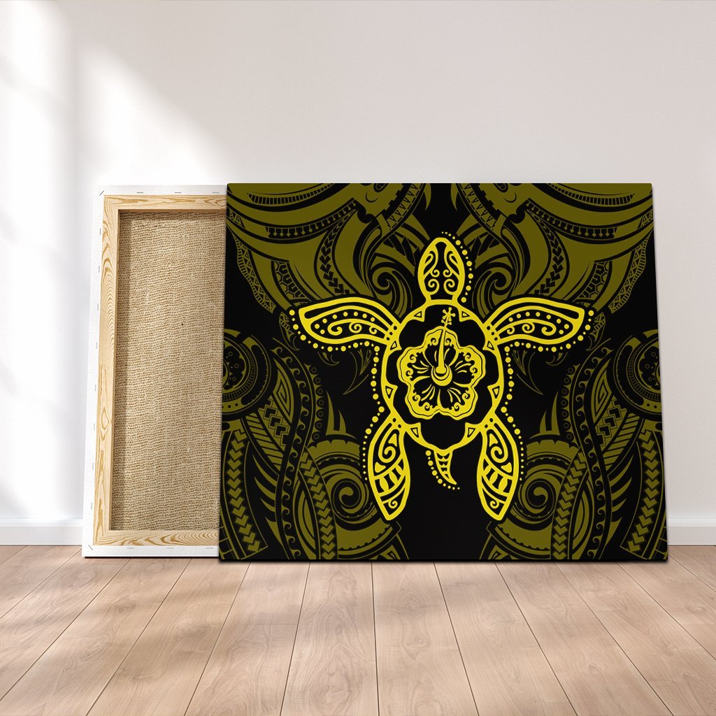 Hawaii Turtle Fixed Yellow Canvas AH Canvas Poly-cotton - Polynesian Pride