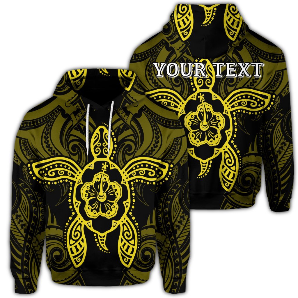 Custom Hawaii Turtle Fixed Yellow Hoodie Unisex Art - Polynesian Pride