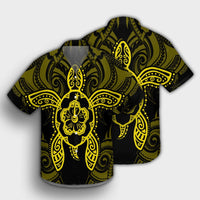 Hawaii Turtle Fixed Yellow Hawaiian Shirt AH - Polynesian Pride