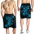 Hawaii Turtle Flower Polynesian Men's Shorts - Turquoise - AH - Polynesian Pride