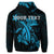 Custom Hawaii Turtle Flower Polynesian Hoodie Turquoise - Polynesian Pride