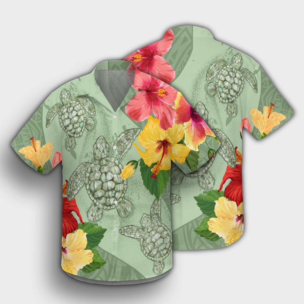 Hawaii Turtle Hibiscus Hawaiian Shirt - Tink Style - AH - Polynesian Pride