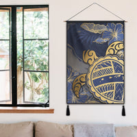 Hawaii Turtle Hibiscus Gold Hanging Poster - Kyn Style - AH - Polynesian Pride