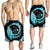 Hawaii Turtle Hibiscus Map Polynesian Men's Shorts Turquoise - AH - Polynesian Pride