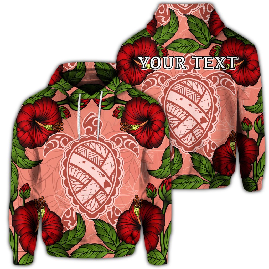 Custom Hawaii Turtle Hibiscus Pink Hoodie Fide Style Unisex Art - Polynesian Pride