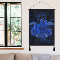 Hawaii Turtle Hibiscus Polynesian Hanging Poster - Full Style - Blue - AH - Polynesian Pride