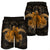 Hawaii Turtle Hibiscus Polynesian Men's Shorts - Full Style - Gold - AH - Polynesian Pride