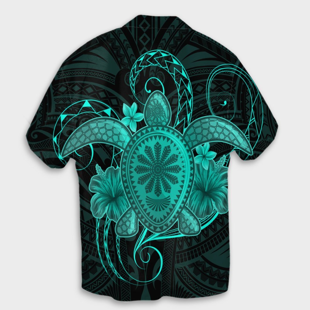 Hawaii Turtle Hibiscus Polynesian Hawaiian Shirt - Full Style - Turquoise - AH - Polynesian Pride