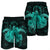 Hawaii Turtle Hibiscus Polynesian Men's Shorts - Full Style - Turquoise - AH - Polynesian Pride