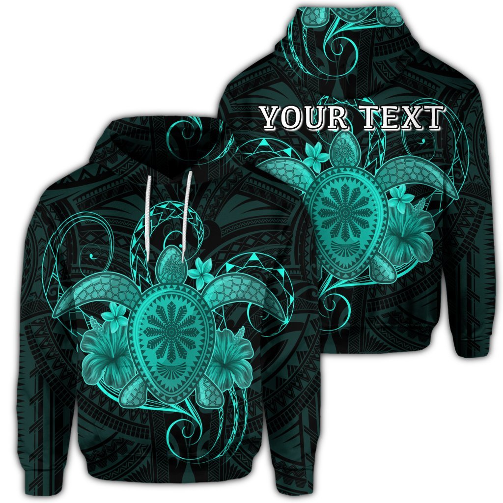 Custom Hawaii Turtle Hibiscus Polynesian Hoodie Full Style Turquoise Unisex Art - Polynesian Pride