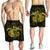 Hawaii Turtle Hibiscus Polynesian Men's Shorts - Full Style - Yellow - AH - Polynesian Pride