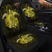 Hawaii Turtle Hibiscus Polynesian Car Seat Covers - Full Style - Yellow - AH - Polynesian Pride
