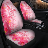 Hawaii Turtle Hibiscus Vintage Pink Car Seat Covers - AH - Polynesian Pride