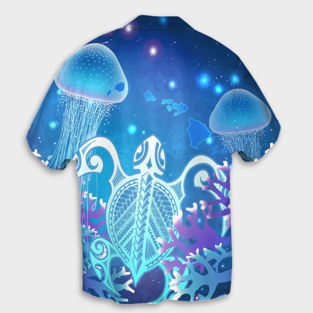 Hawaii Turtle Jellyfish Coral Hawaiian Shirt Galaxy Hawaiian Shirt - AH - Polynesian Pride