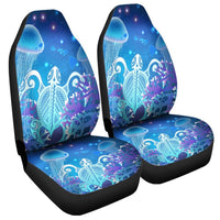 Hawaii Turtle Jellyfish Coral Car Seat Covers Galaxy Car Seat Covers - AH Universal Fit Black - Polynesian Pride