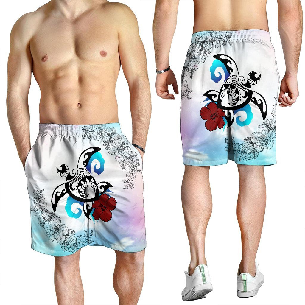 Hawaii Turtle Lollipop Plumeria Men's Shorts - AH - Polynesian Pride