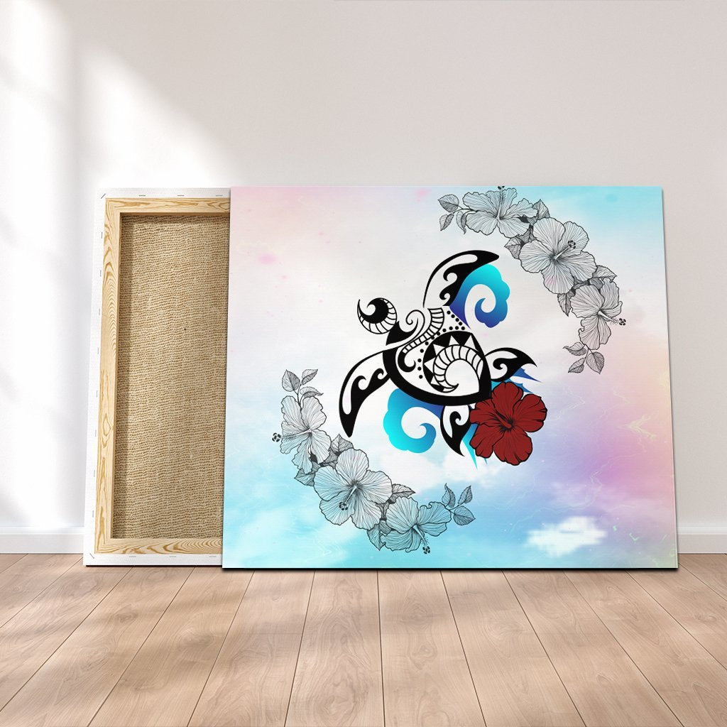 Hawaii Turtle Lollipop Plumeria Canvas - AH Canvas Poly-cotton - Polynesian Pride