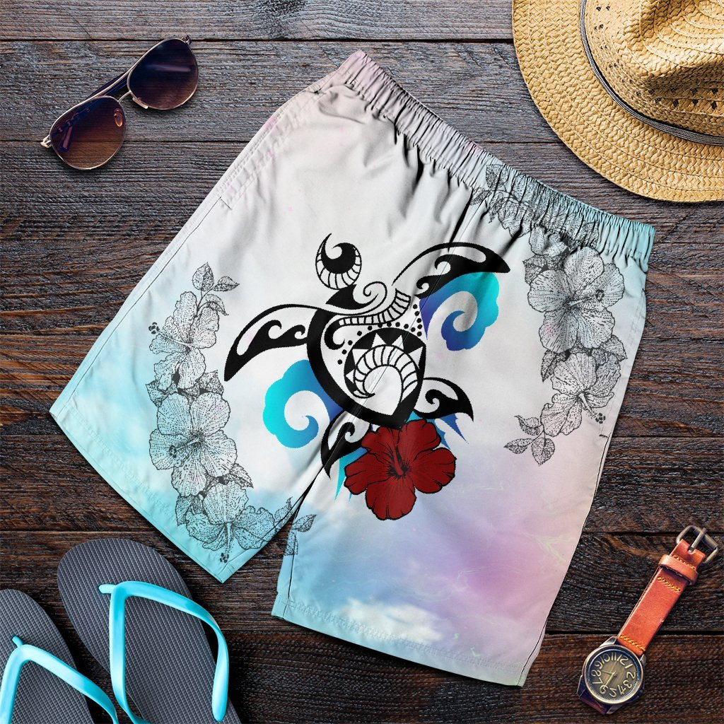 Hawaii Turtle Lollipop Plumeria Men's Shorts - AH Art - Polynesian Pride