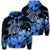 Hawaiian Turtle Map Polynesian Hoodie Safety Blue Unisex Art - Polynesian Pride