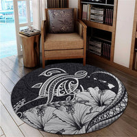 Hawaii Turtle Map Polynesian Round Carpet Safety Gray - AH - Polynesian Pride