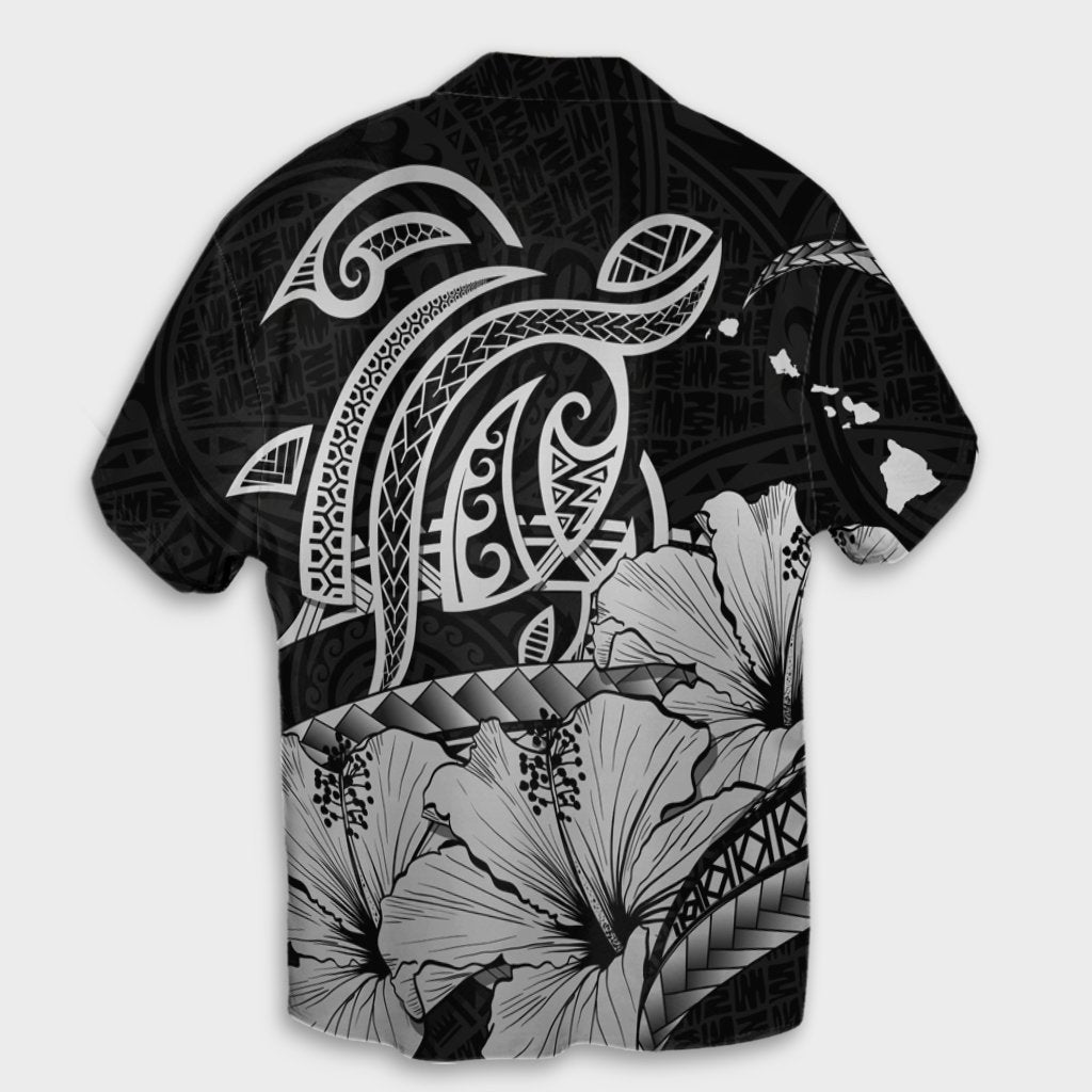 Hawaii Turtle Map Polynesian Hawaiian Shirt Safety Gray - AH - Polynesian Pride