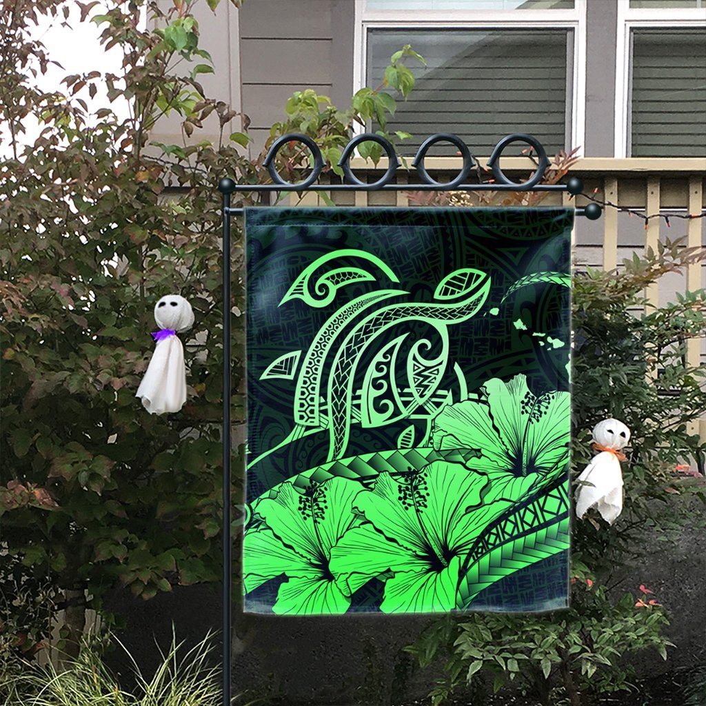 Hawaii Turtle Map Polynesian Flag Safety Green - AH - Polynesian Pride