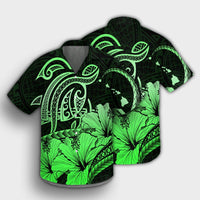 Hawaii Turtle Map Polynesian Hawaiian Shirt Safety Green - AH - Polynesian Pride