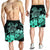 Hawaii Turtle Map Polynesian Men's Shorts Safety Turquoise - AH - Polynesian Pride