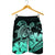 Hawaii Turtle Map Polynesian Men's Shorts Safety Turquoise - AH - Polynesian Pride