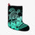 Hawaii Turtle Map Polynesian Christmas Stocking Safety Turquoise - AH Christmas Stocking 26 X 42 cm Black - Polynesian Pride