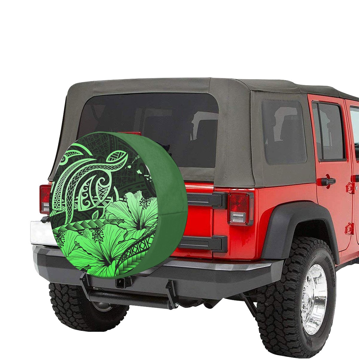 Hawaii Turtle Map Polynesian Green Spare Tire Cover AH - Polynesian Pride