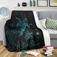 Hawaii Turtle Ohana Paua Shell Premium Blankets - AH - Polynesian Pride