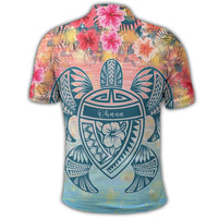 Hawaii Turtle Ohana Stary Night Hibiscus Polo Shirt - Polynesian Pride
