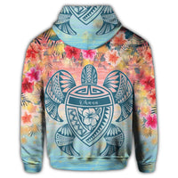 Hawaiian Turtle Ohana Stary Night Hibiscus Hoodie - Polynesian Pride