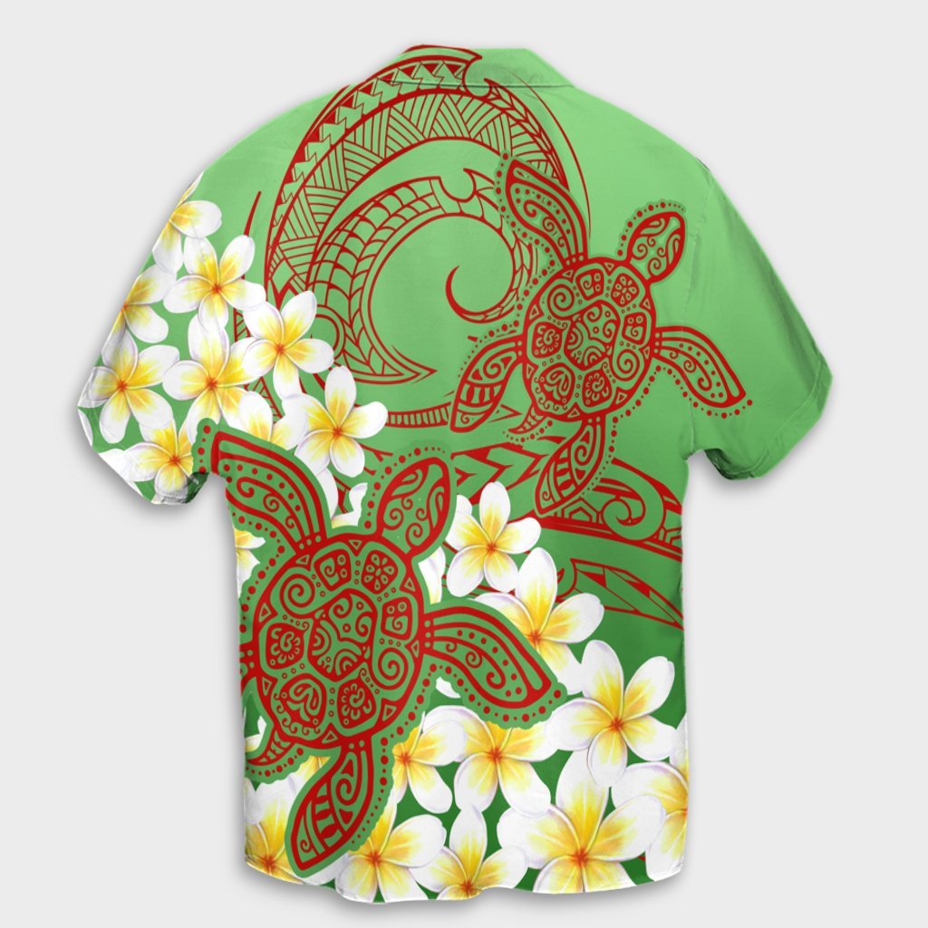 Hawaii Turtle Plumeria Hawaiian Shirt - Green Style - AH - Polynesian Pride