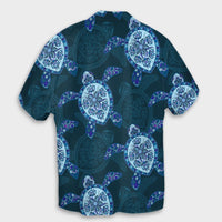 Hawaii Turtle Plumeria Blue Hawaiian Shirt - AH - Polynesian Pride