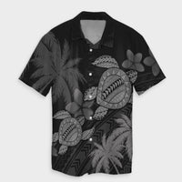 Hawaii Turtle Plumeria Coconut Tree Polynesian Hawaiian Shirt - Gray - AH Unisex Black - Polynesian Pride