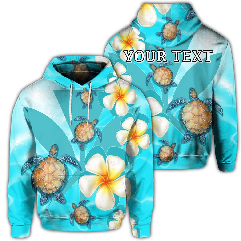 Custom Hawaii Turtle Plumeria Kanaka Ocean Hoodie Unisex Art - Polynesian Pride