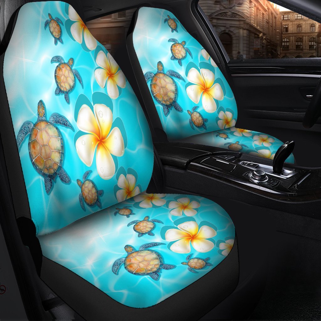 Hawaii Turtle Plumeria Ocean Car Seat Covers - AH - Polynesian Pride